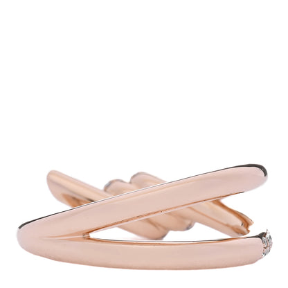 Tiffany 18K Rose Gold Diamond Double Row Knot Ring 56 7.5 3 of 5