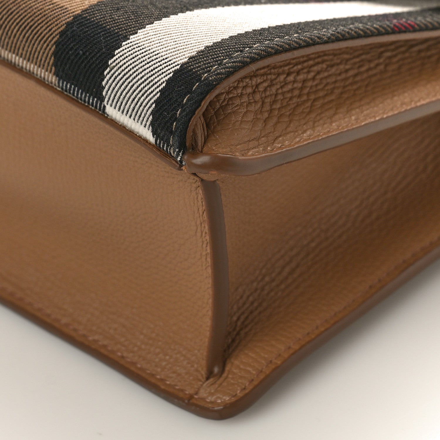 Burberry Derby Calfskin House Check Small Macken Crossbody Bag Camel 8 of 8
