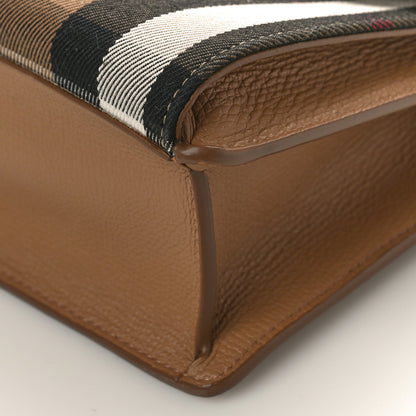 Burberry Derby Calfskin House Check Small Macken Crossbody Bag Camel 8 of 8