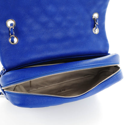 Chanel Caviar Quilted Jumbo Easy Flap Blue 5 of 8