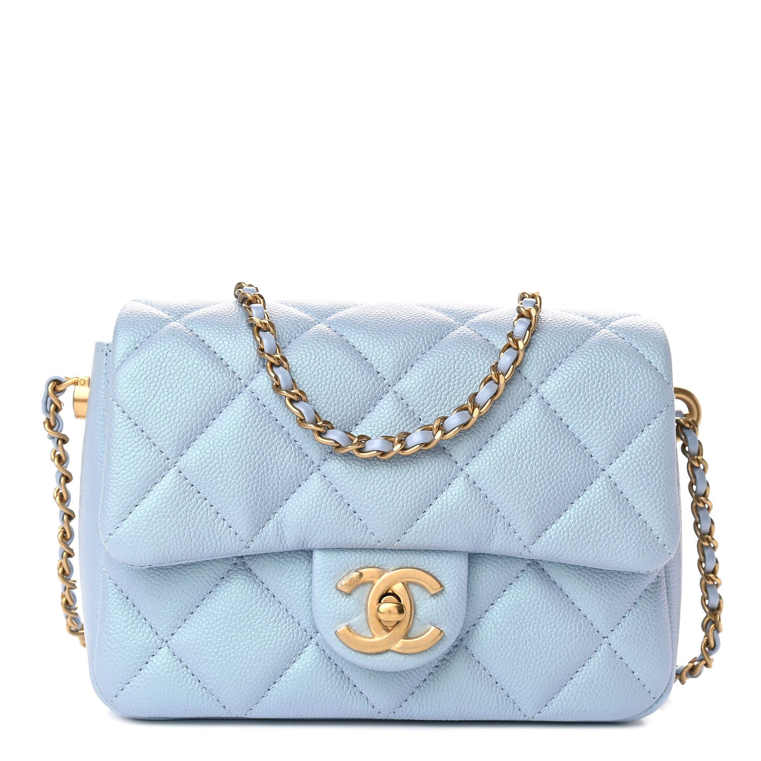 Chanel Iridescent Caviar Quilted Mini My Perfect Flap Light Blue 1 of 11