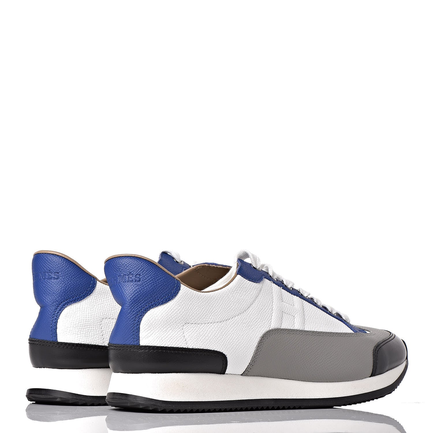 Hermes Epsom Calfskin Mens Goal Sneakers 41 Multicolore Bleu Royal 4 of 8