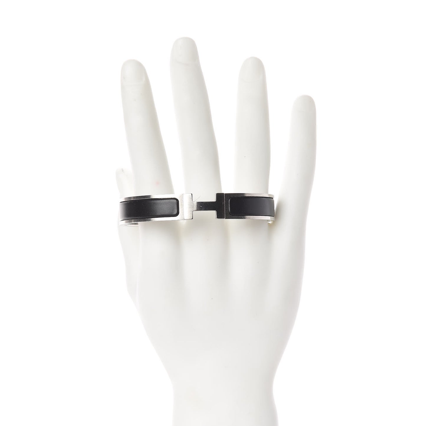 Matte Enamel Narrow Clic Clac HH Bracelet GM Black