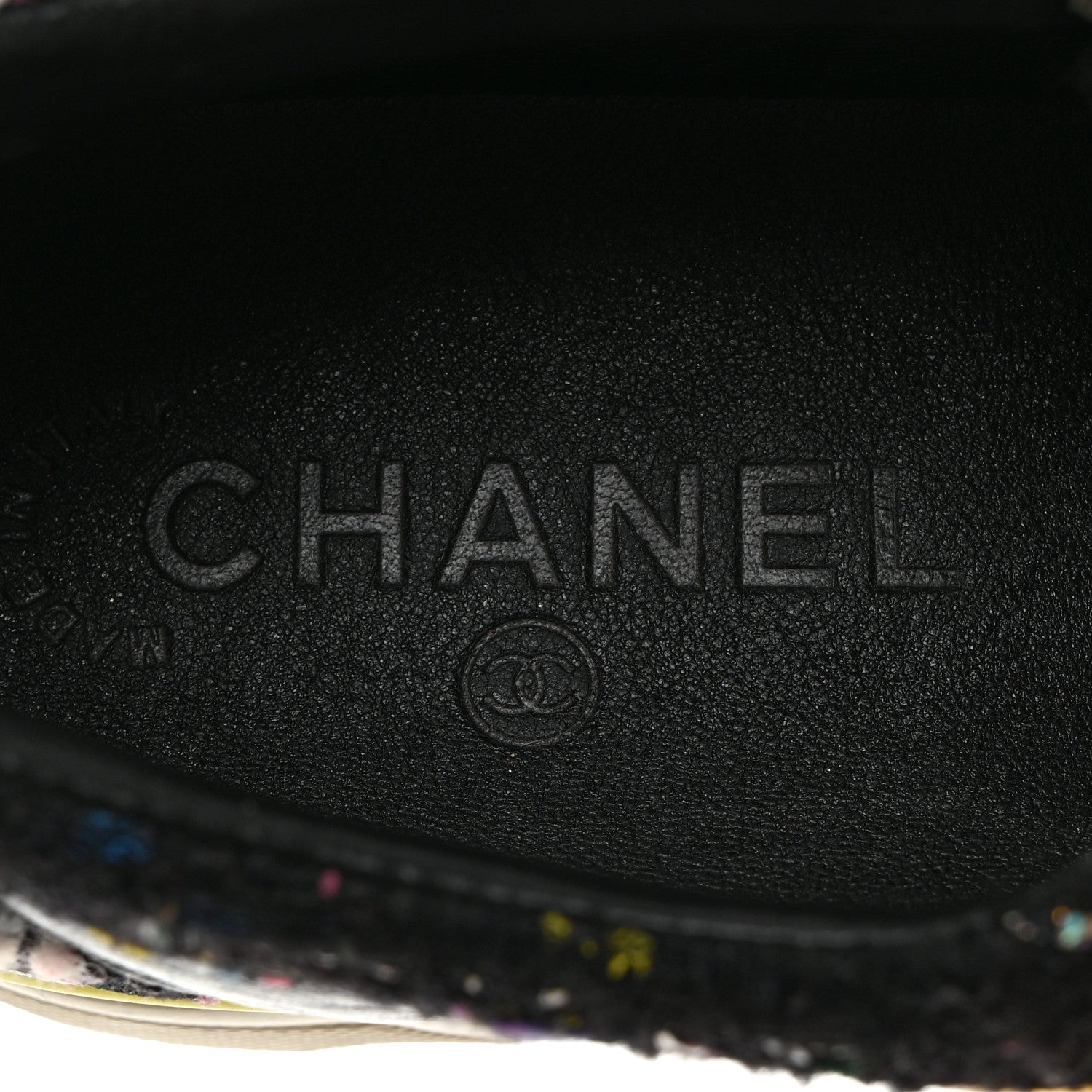 Chanel Tweed Lambskin Runway Sneakers 36 Black Multicolor 6 of 8