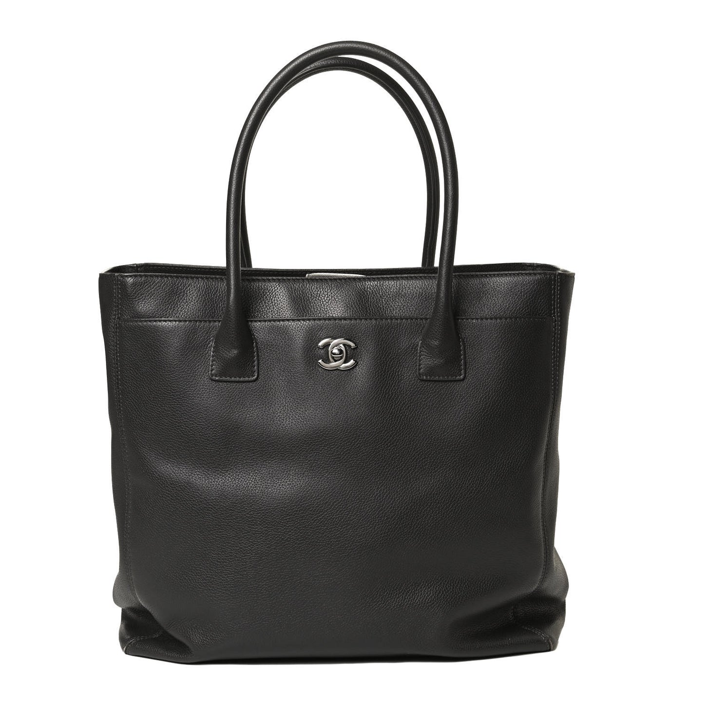 Calfskin Tall Cerf Tote Dark Grey
