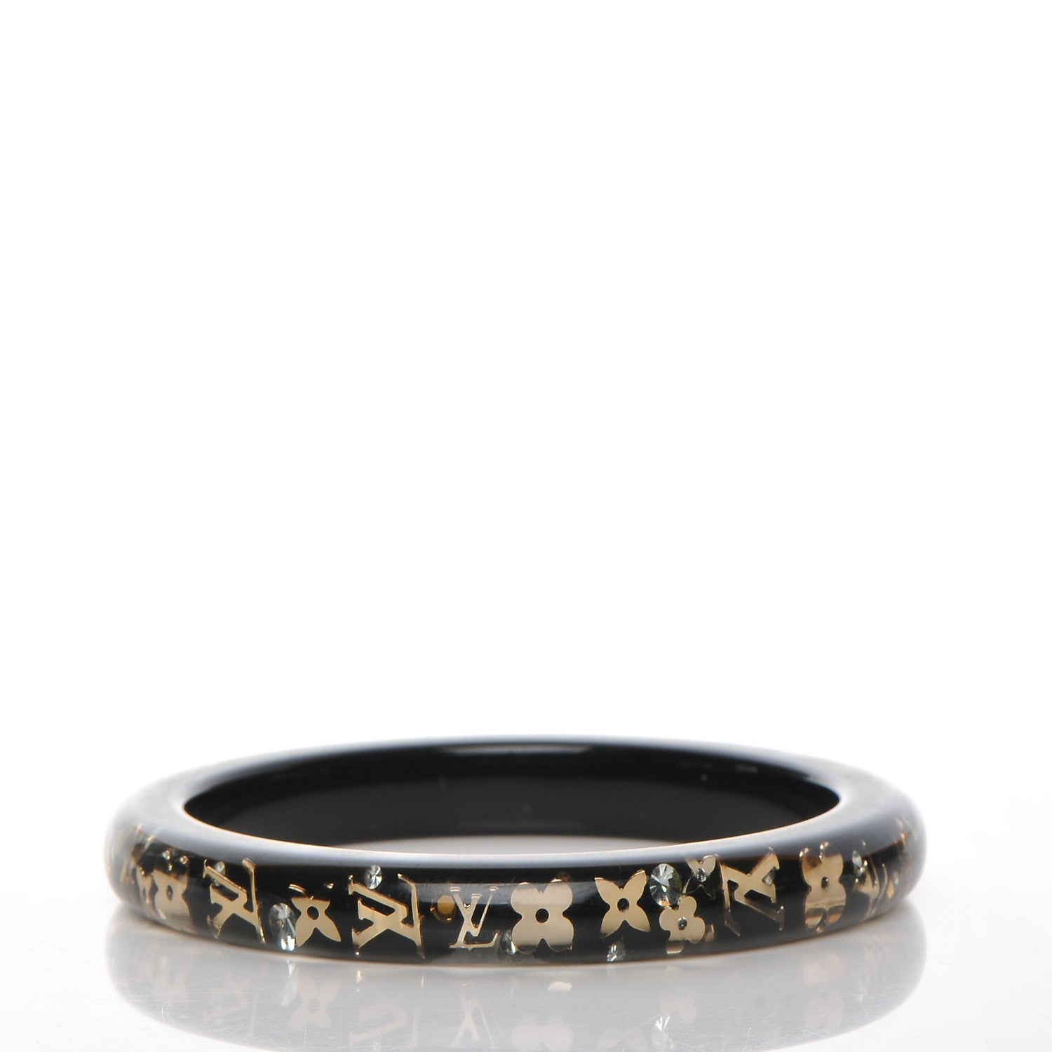 Louis Vuitton Resin Swarovski Medium Inclusion Bracelet PM Black 3 of 3