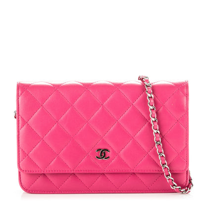 Chanel Lambskin Quilted Wallet On Chain WOC Pink 1 of 7