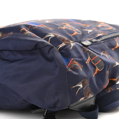 Gucci Nylon Horse Print Backpack Blue Red 10 of 12
