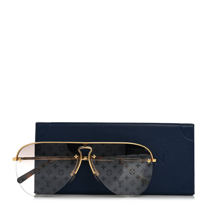 Louis Vuitton Grease Mask Sunglasses Z1469U Gold 7 of 7
