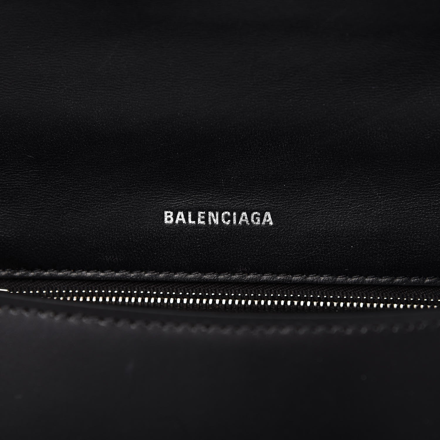 Balenciaga Shiny Box Calfskin Graffiti Logo Small Hourglass Top Handle Bag Black Silver 8 of 9