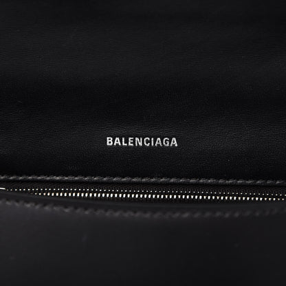 Balenciaga Shiny Box Calfskin Graffiti Logo Small Hourglass Top Handle Bag Black Silver 8 of 9
