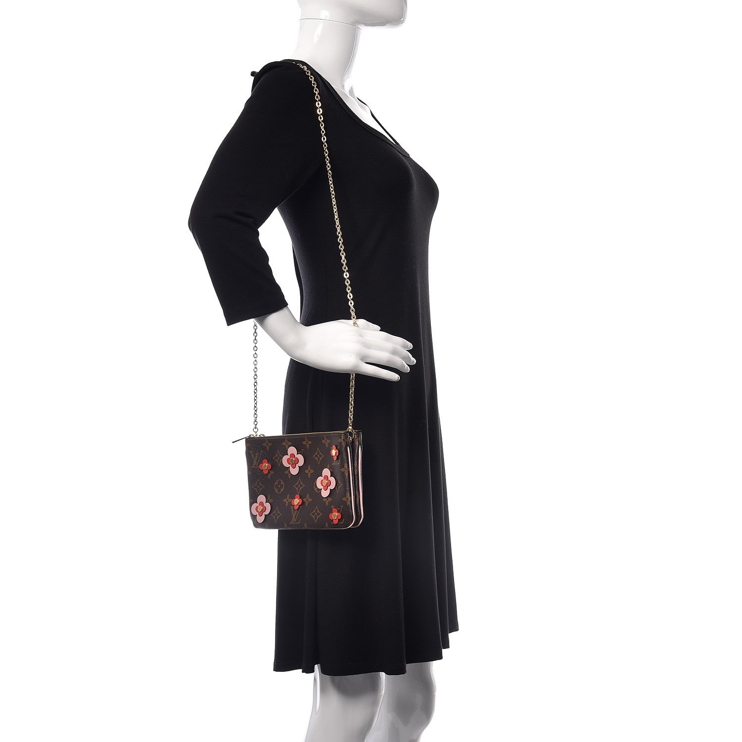 Louis Vuitton Monogram Blooming Flowers Double Zip Pochette 2 of 12