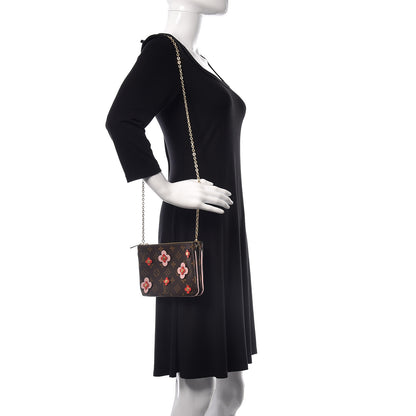 Louis Vuitton Monogram Blooming Flowers Double Zip Pochette 2 of 12