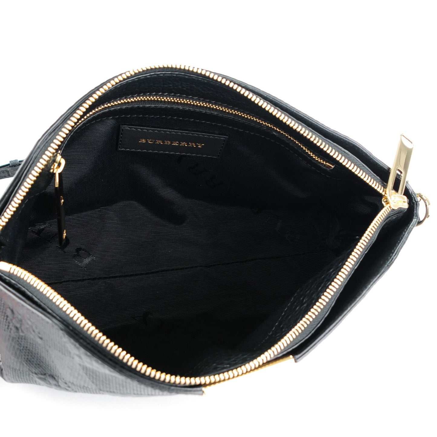Signature Grain Calfskin Check Embossed Small Chichester Crossbody Clutch Bag Black