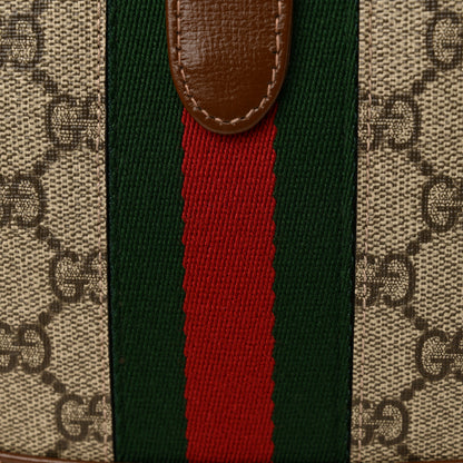 Gucci GG Supreme Monogram Azalea Calfskin Web Small Jackie 1961 Hobo Beige Ebony Brown Sugar 8 of 11