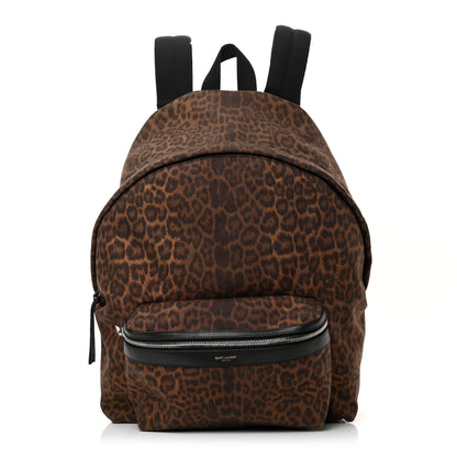 Saint Laurent Printed Canvas Leopard Classic Hunting Backpack Brown 2 of 21