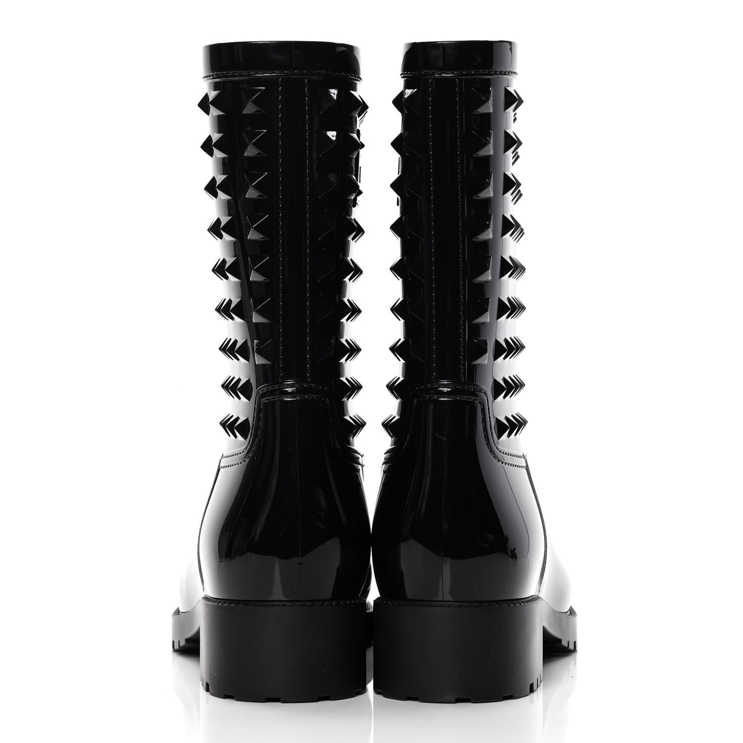 Valentino Garavani Rubber Rockstud Short Rainboots 41 Black 6 of 10