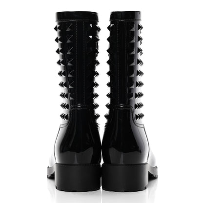 Valentino Garavani Rubber Rockstud Short Rainboots 41 Black 6 of 10