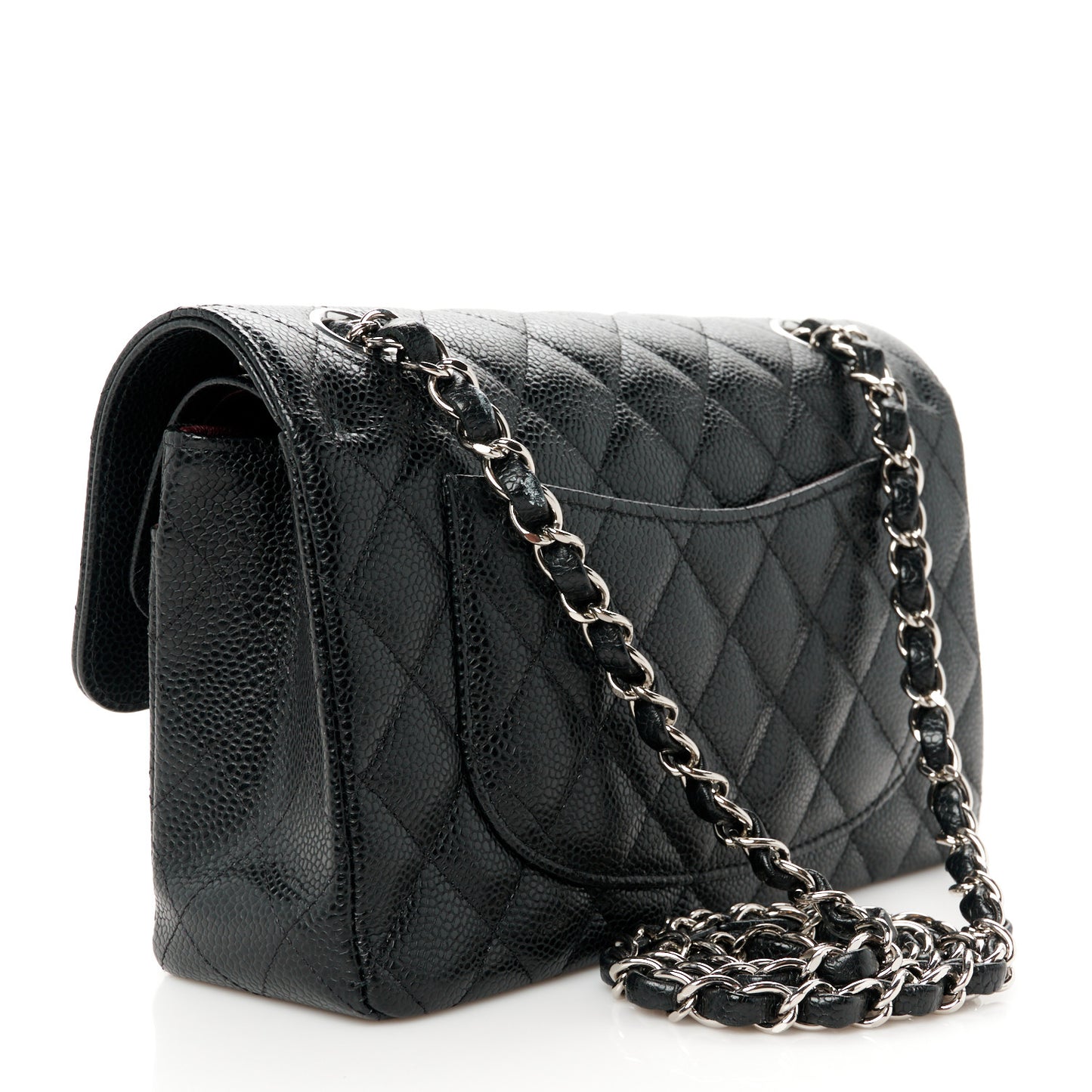 Caviar Quilted Small Double Flap Black
