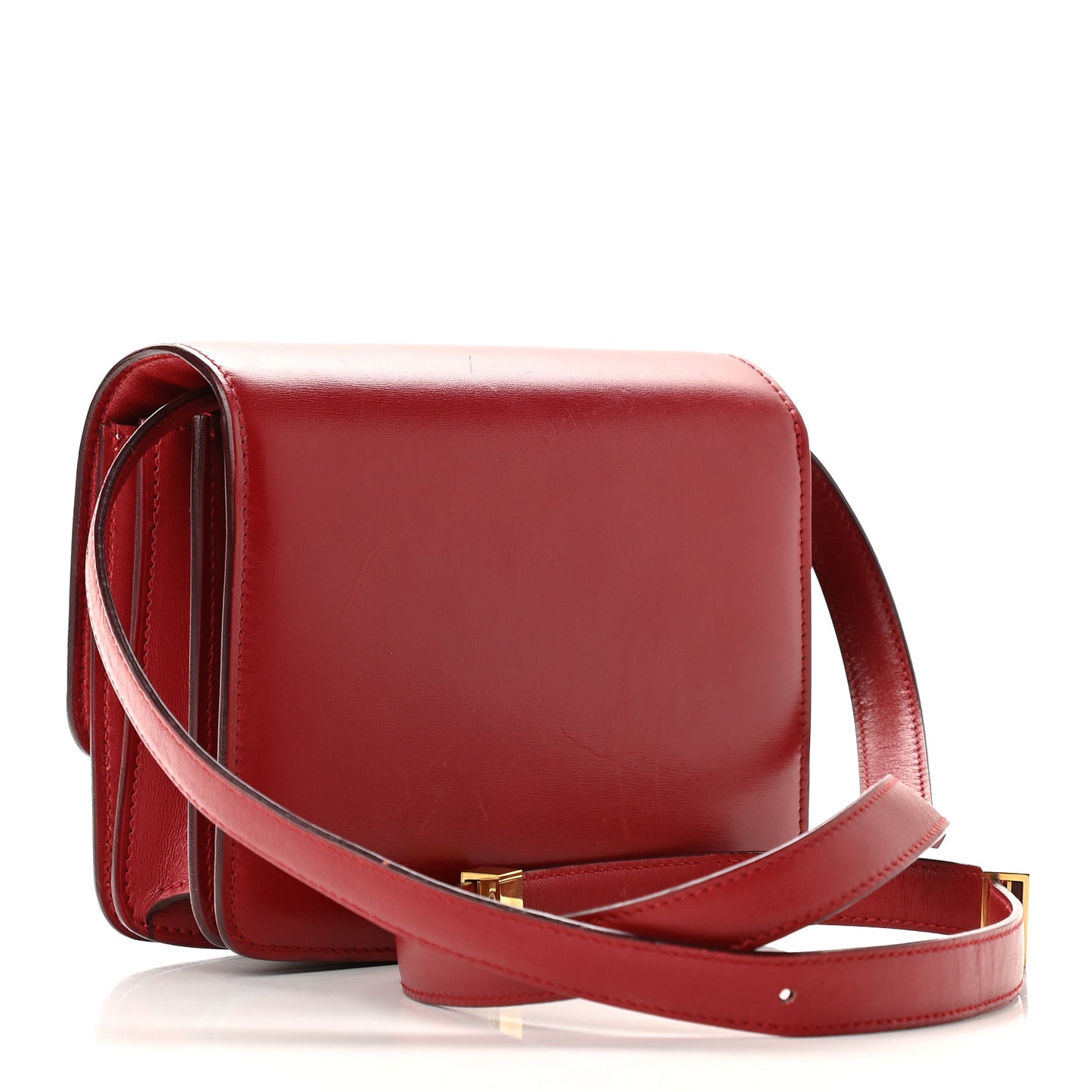 Smooth Calfskin Small Classic Box Flap Bag Red