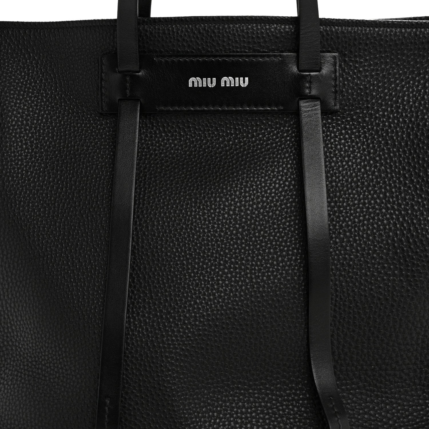 Miu Miu Vitello Daino Tote Black 10 of 15