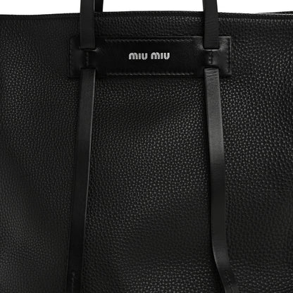 Miu Miu Vitello Daino Tote Black 10 of 15
