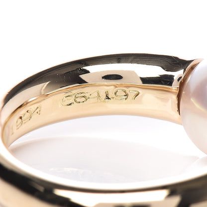 Cartier 18K Yellow Gold Pearl 8mm Cocktail Ring 47 4 8 of 8