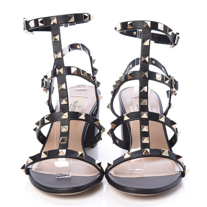 Valentino Garavani Calfskin Rockstud 60mm City Sandals 38 Black 2 of 7