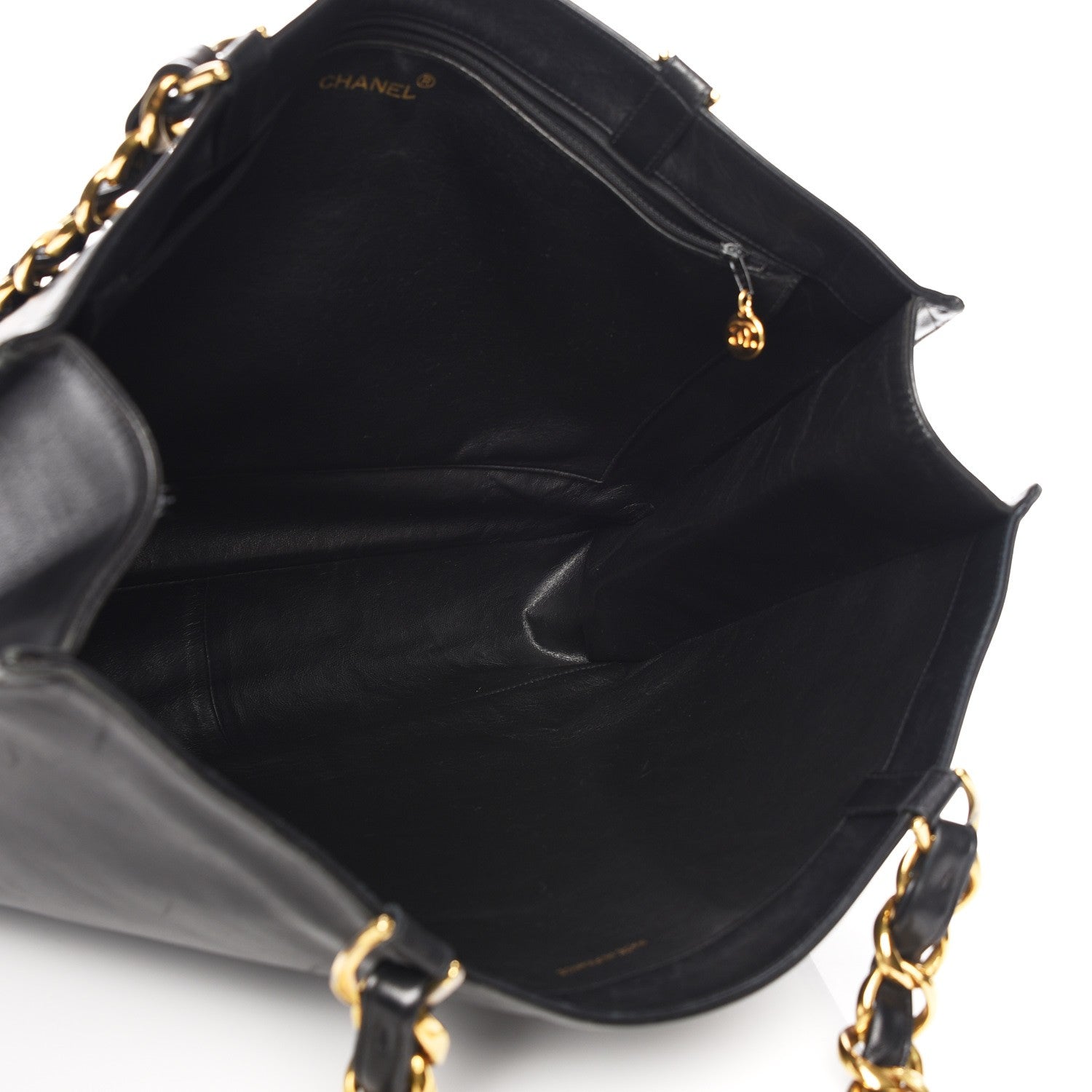 Chanel Lambskin CC Tote Black 5 of 10
