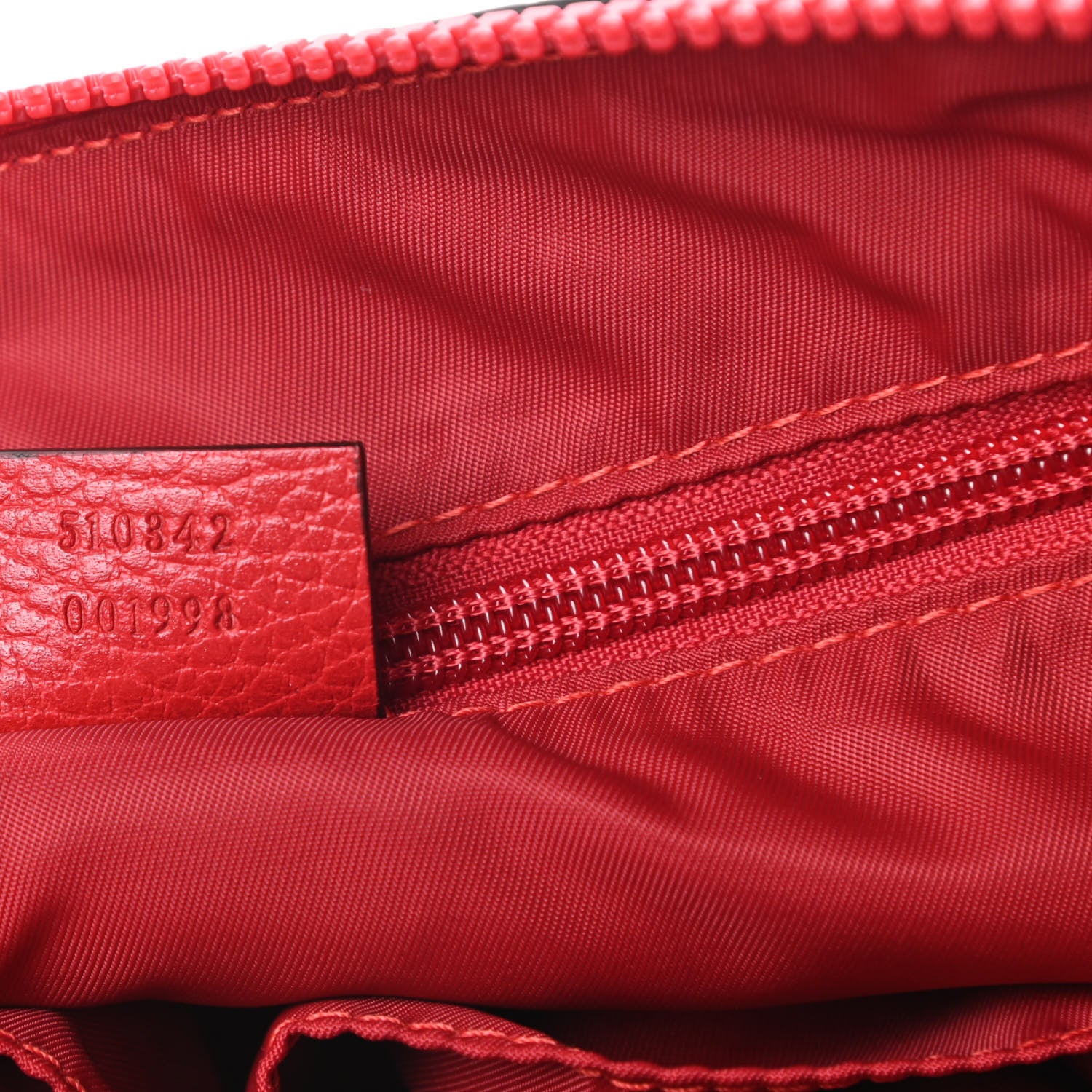 Gucci Nylon Monogram Dollar Calfskin Flat Messenger Bag Vibrant Red 7 of 10