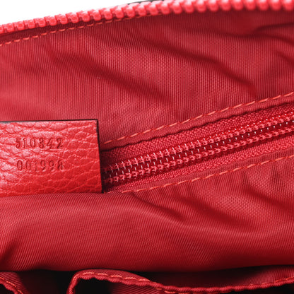 Gucci Nylon Monogram Dollar Calfskin Flat Messenger Bag Vibrant Red 7 of 10