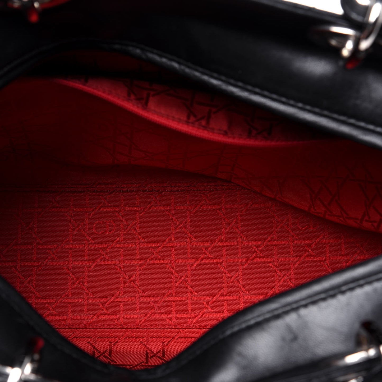 Lambskin Cannage Large Lady Dior Black