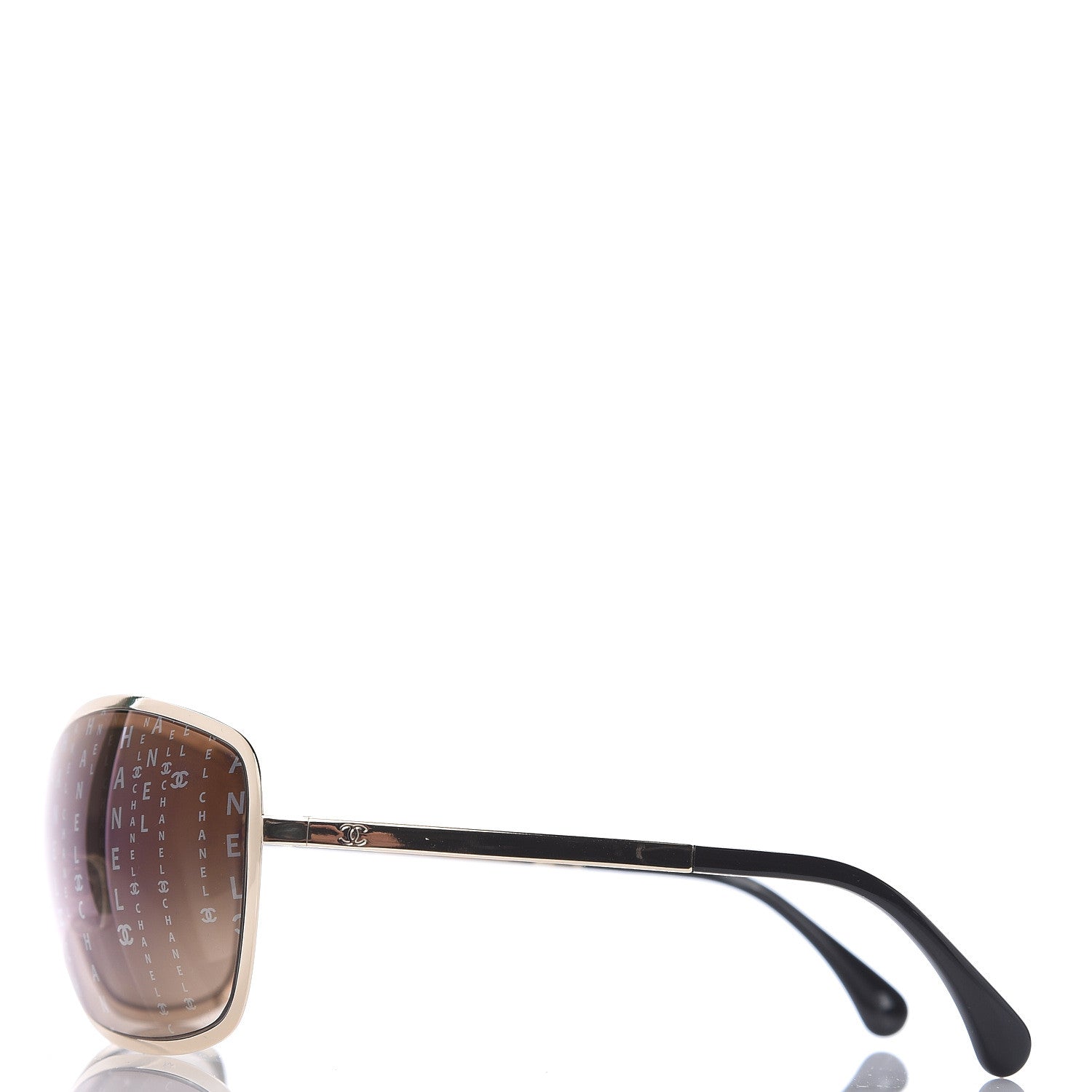 Chanel Shield Runway Sunglasses 71212 Gold Brown 2 of 7