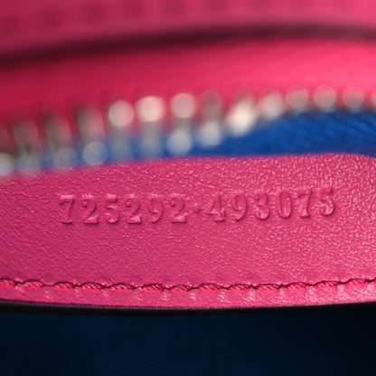 Gucci Calfskin GG Tennis Bi-Color Embossed Mini Duffle Bag Modern Fucsia Modern Blue 7 of 10