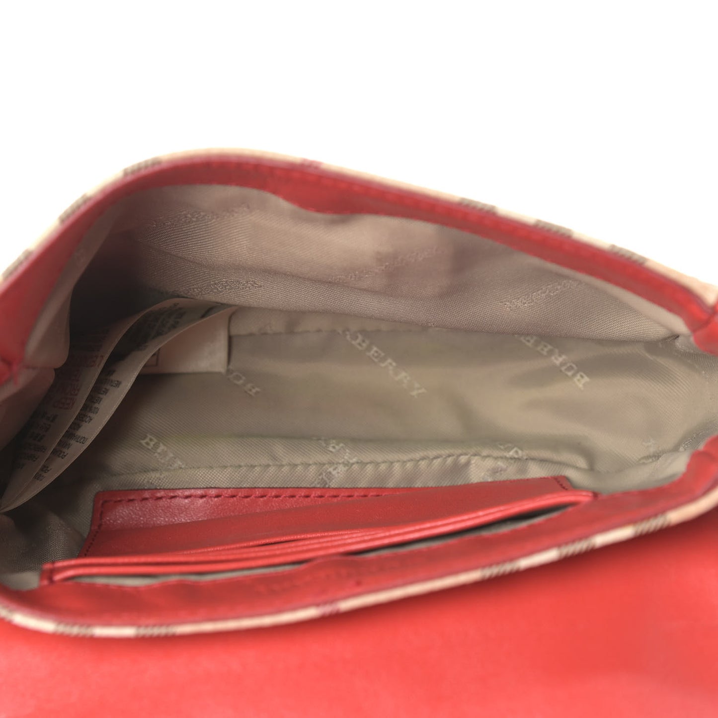 Haymarket Check Mini Tassel Crossbody Bag Red