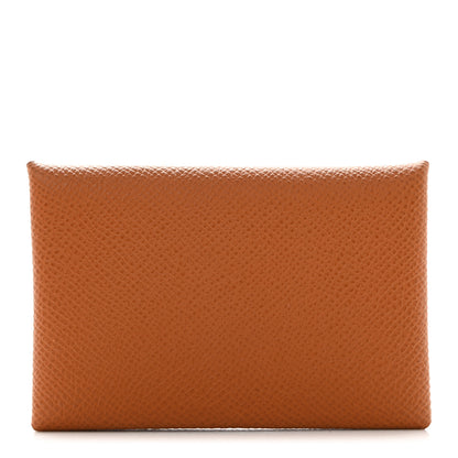 Hermes Epsom Calvi Card Case Gold 1 of 8