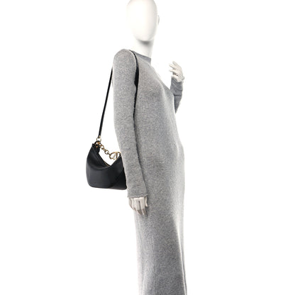 Valentino Garavani Grainy Calfskin Small Vlogo Moon Hobo Bag Black 2 of 9