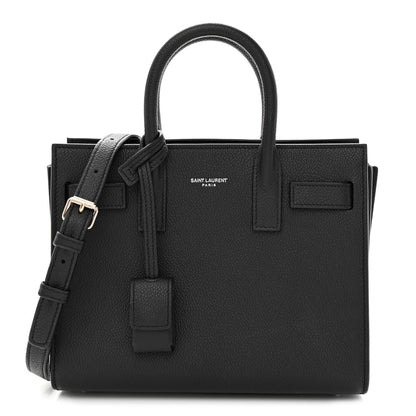 Saint Laurent Grained Calfskin Nano Sac De Jour Black 1 of 12