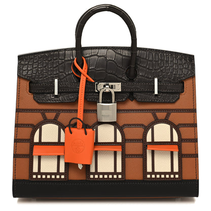 Hermes Madame Calfskin Matte Alligator Epsom Faubourg Day Birkin Sellier 20 Gold Ebene Orange 1 of 12