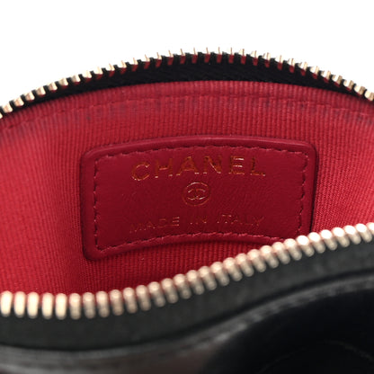 Chanel Lambskin Quilted Chanel 19 Zip Card Holder Wallet Black 6 of 11