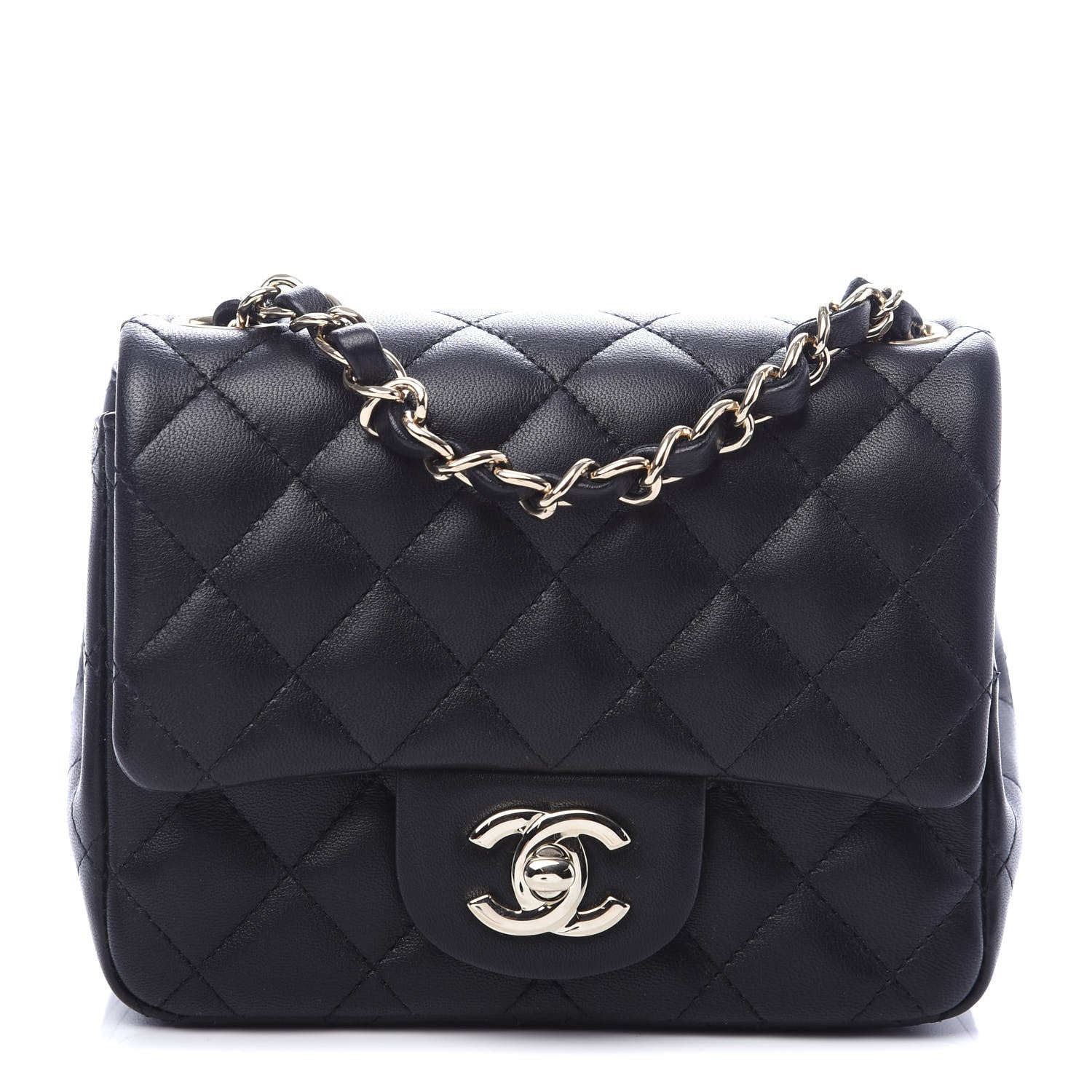 Chanel Lambskin Quilted Mini Square Flap Black 1 of 9