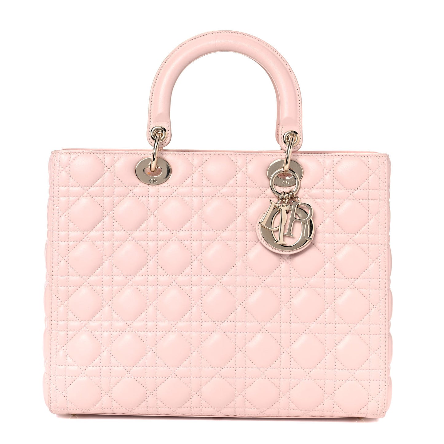 Lambskin Cannage Large Lady Dior Light Pink