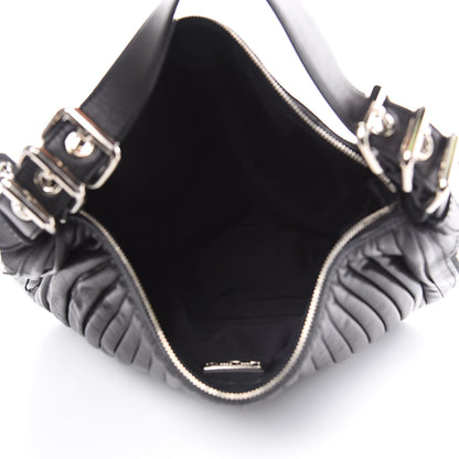 Miu Miu Lambskin Plisse Hobo Black 5 of 13