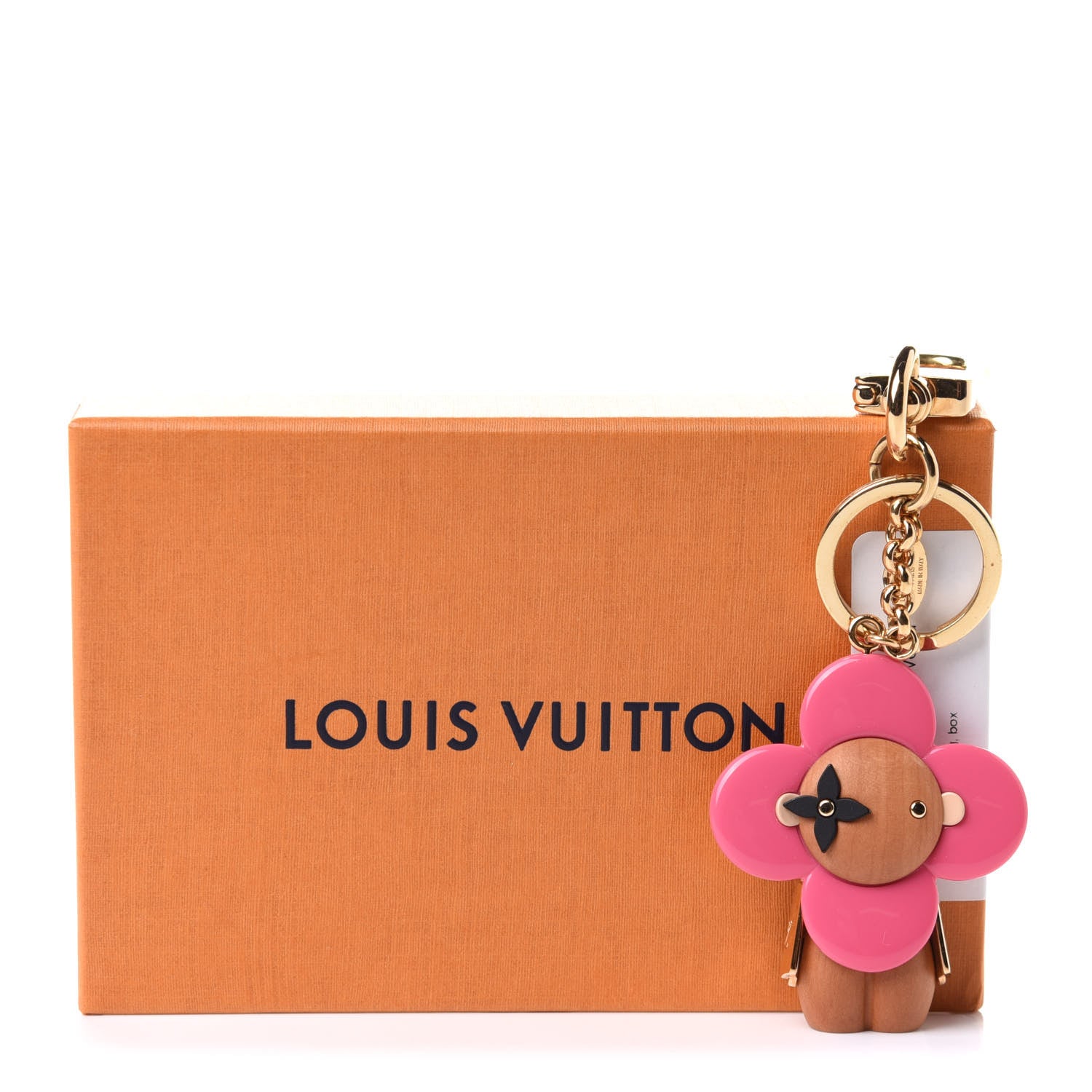 Louis Vuitton Resin Wood Vivienne Bag Charm Pink 5 of 5