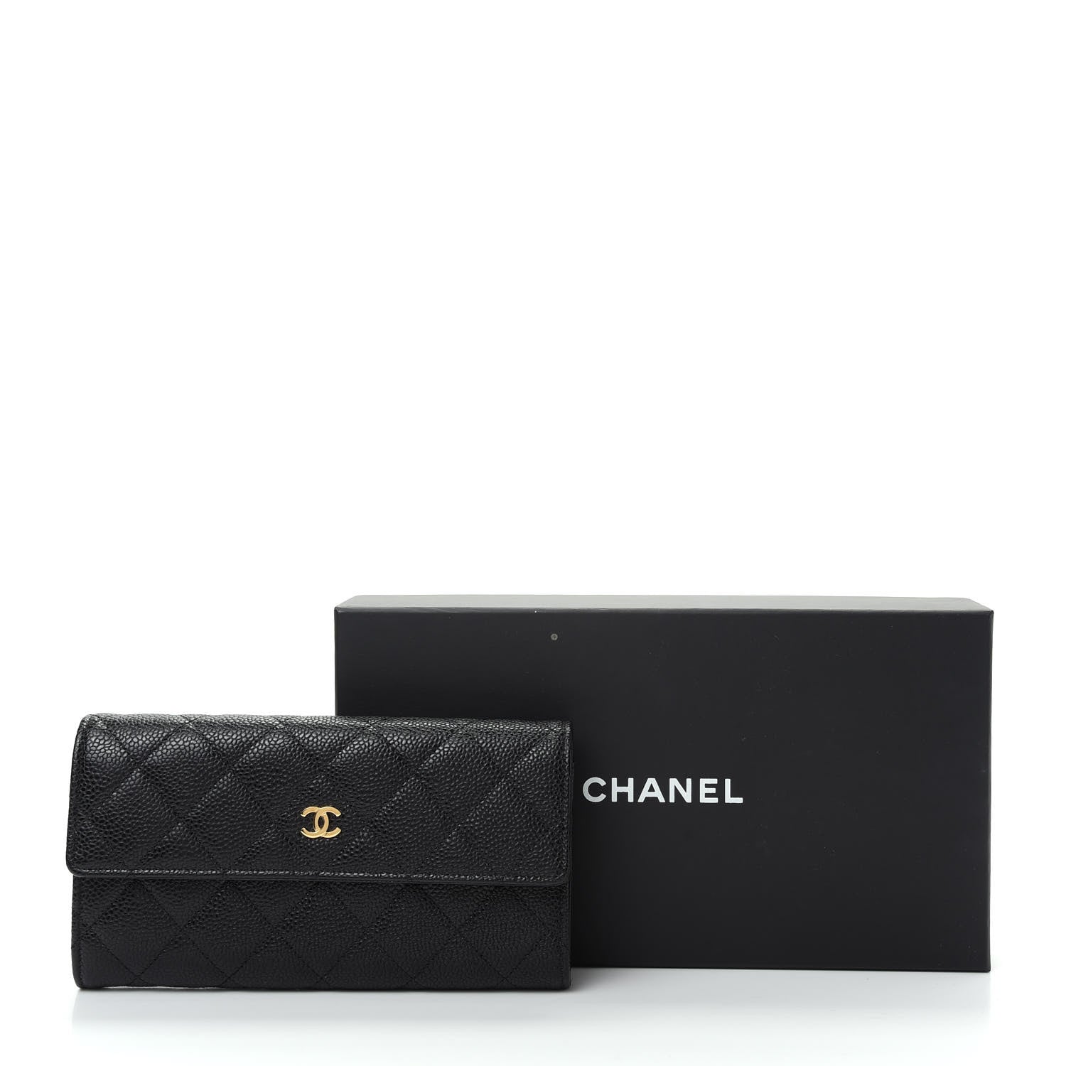 Chanel Caviar Quilted Large Gusset Flap Wallet Black 9 of 9