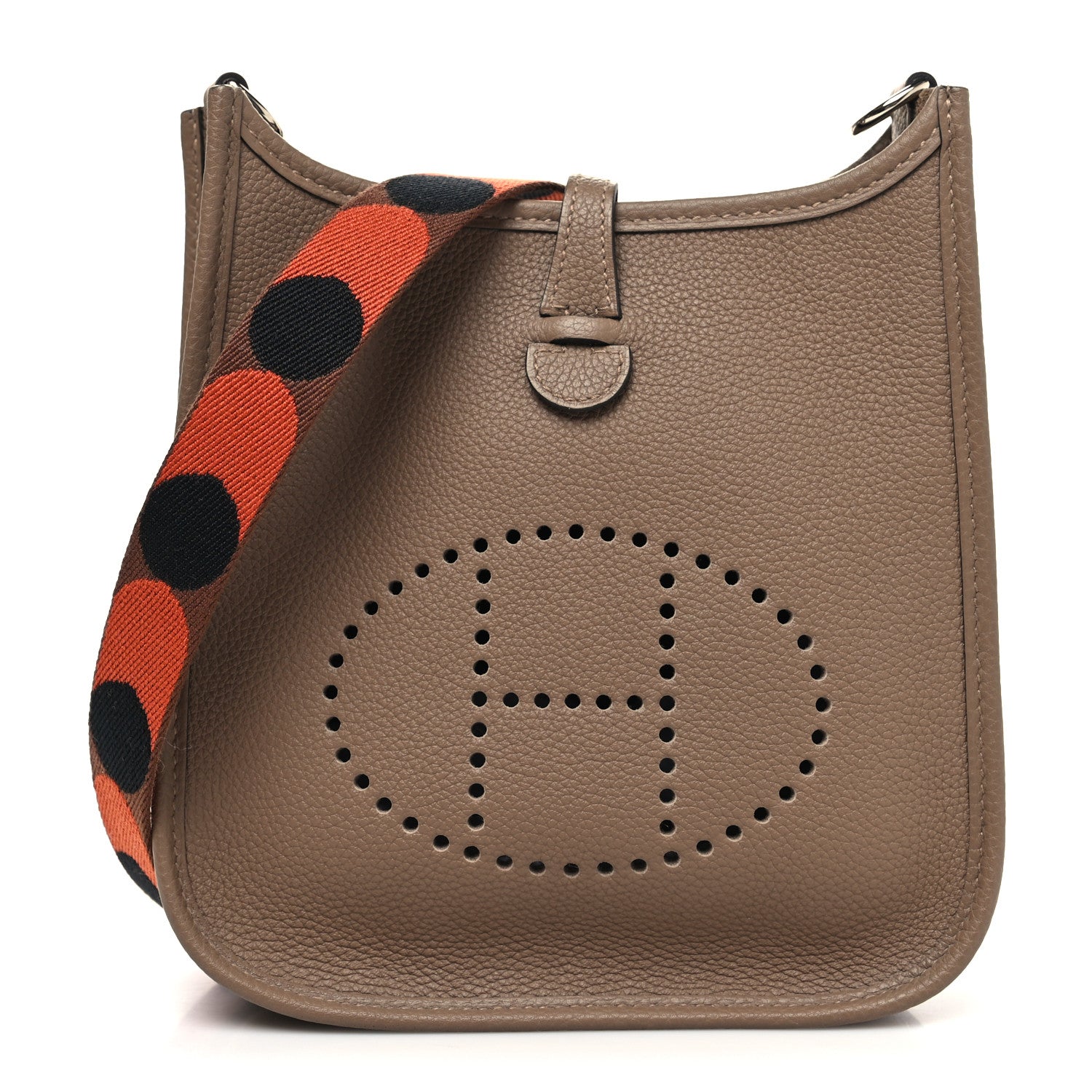 Hermes Taurillon Clemence Flipperball Sangle Evelyne TPM Beige De Weimar Noisette Cuivre Gold 1 of 11