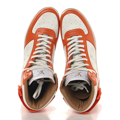 Louis Vuitton Calfskin Monogram Rivoli High Top Sneakers 10 Orange 5 of 9
