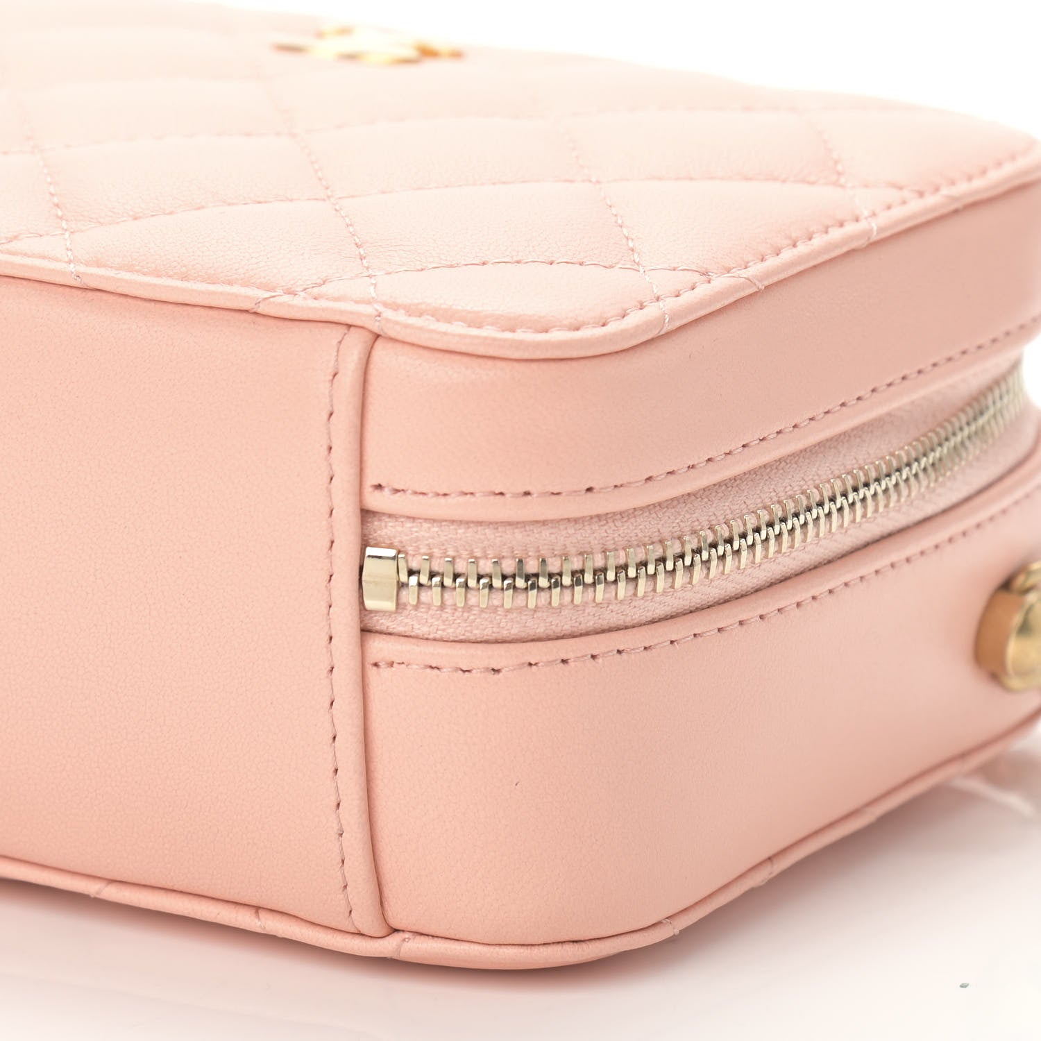 Chanel Lambskin Quilted CC Pearl Crush Camera Case Light Orange 9 of 9