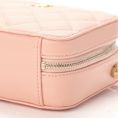 Chanel Lambskin Quilted CC Pearl Crush Camera Case Light Orange 9 of 9