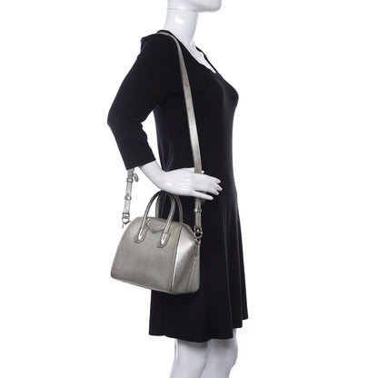 Givenchy Metallic Sugar Goatskin Mini Antigona Silver 2 of 12